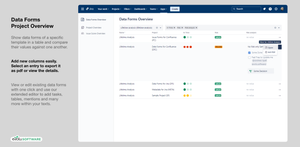 Add new columns easily. Select an entry to export it as pdf or view the details.