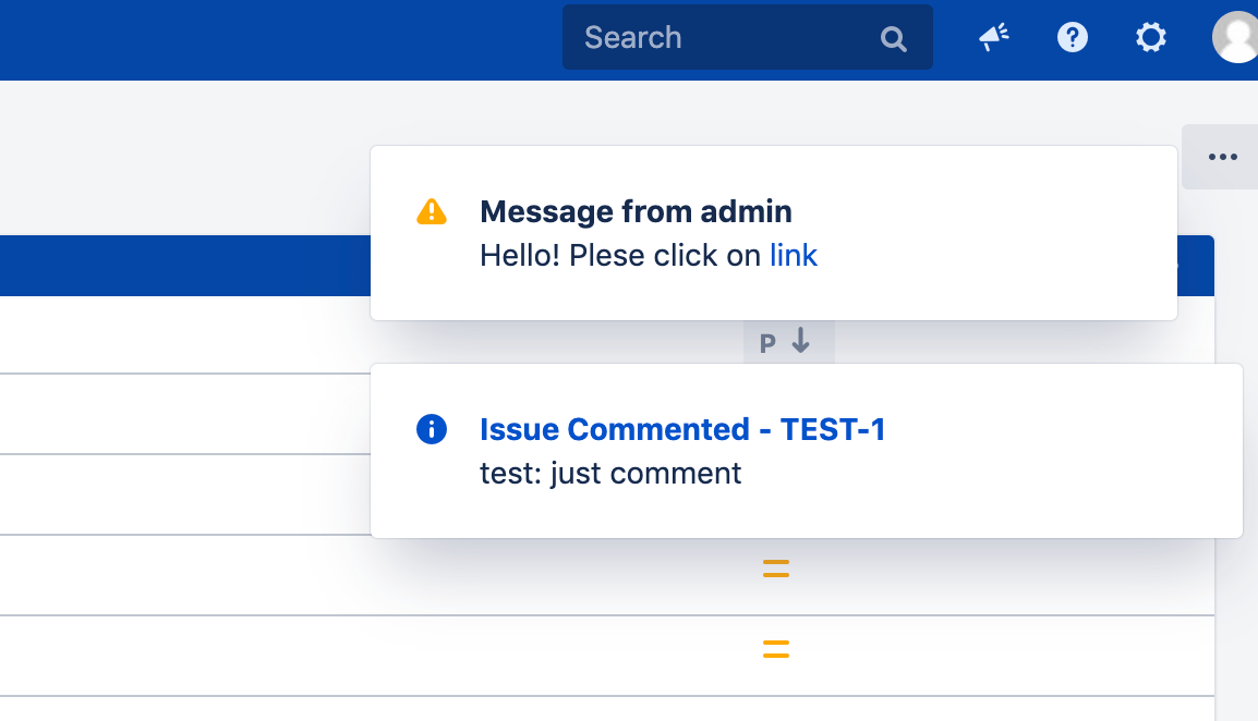 Users receive notifications when they are on the Jira page