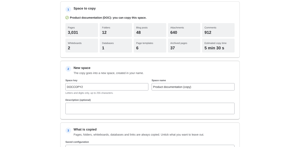 See what a space holds before copying it, with an estimated copy time.