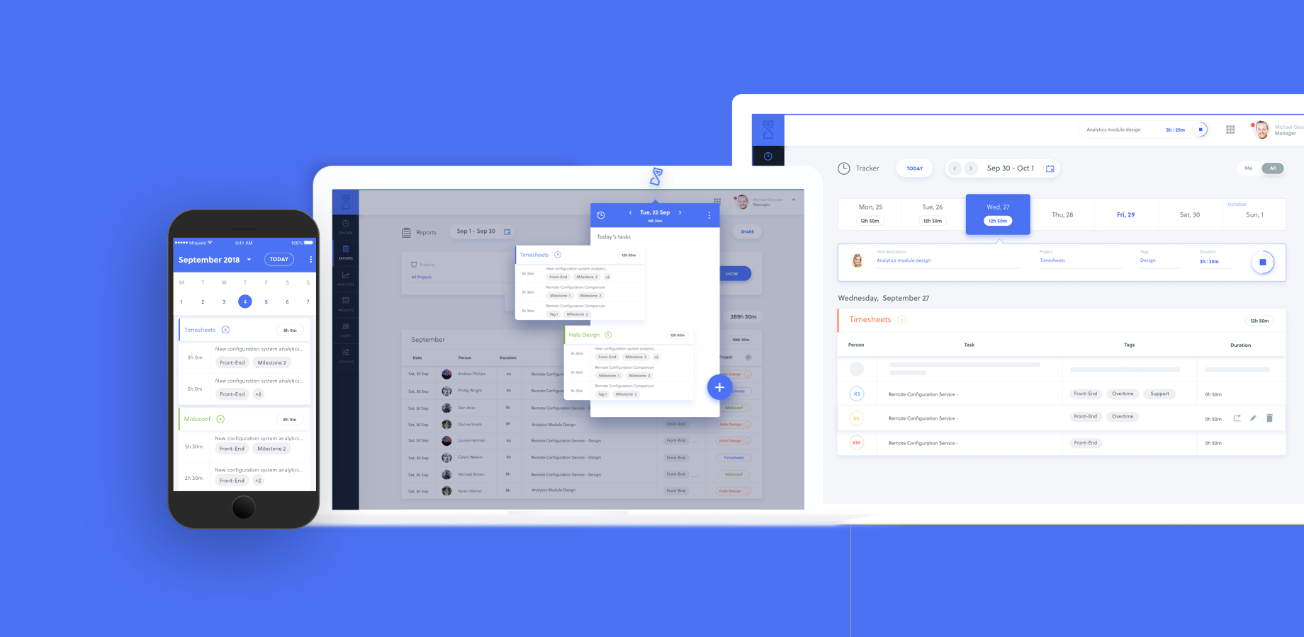 ​Track time were you want, the way you like. Your records are safely synced between your web, phone, desktop, and other extensions.