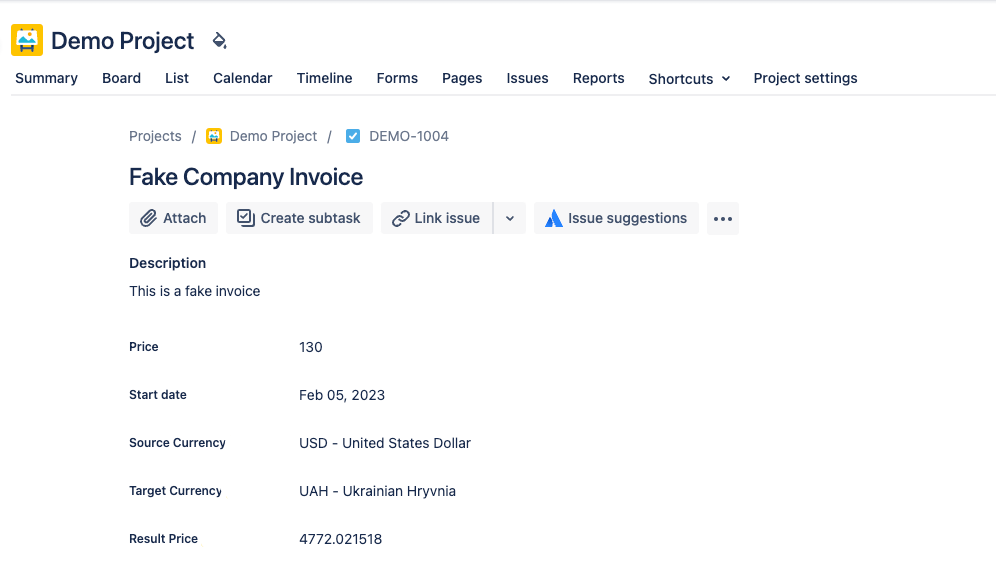 In this screenshot our plugins converts 130 USD to UAH. You don't need to fill exchange rates manually.