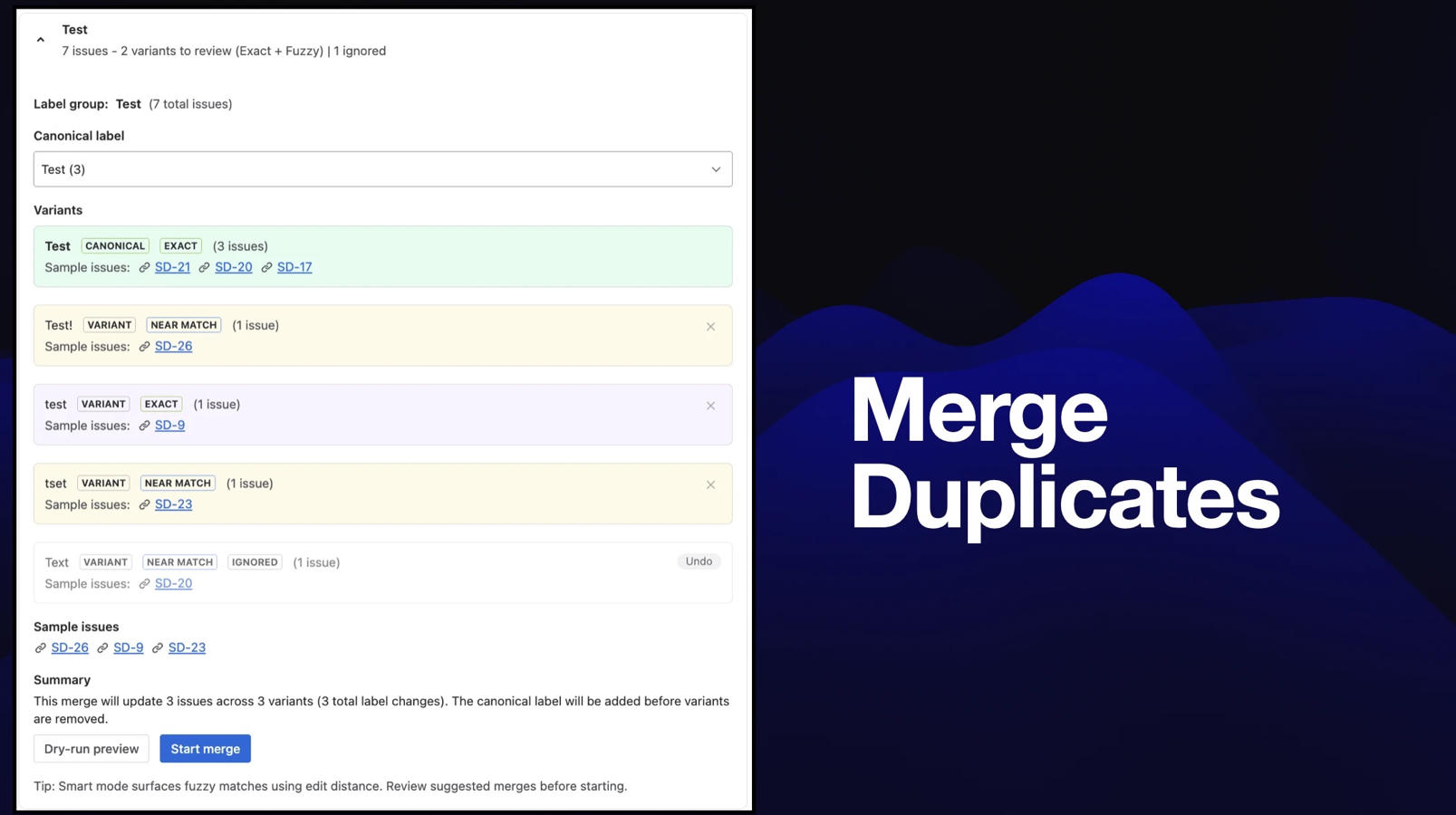 merge duplicates
