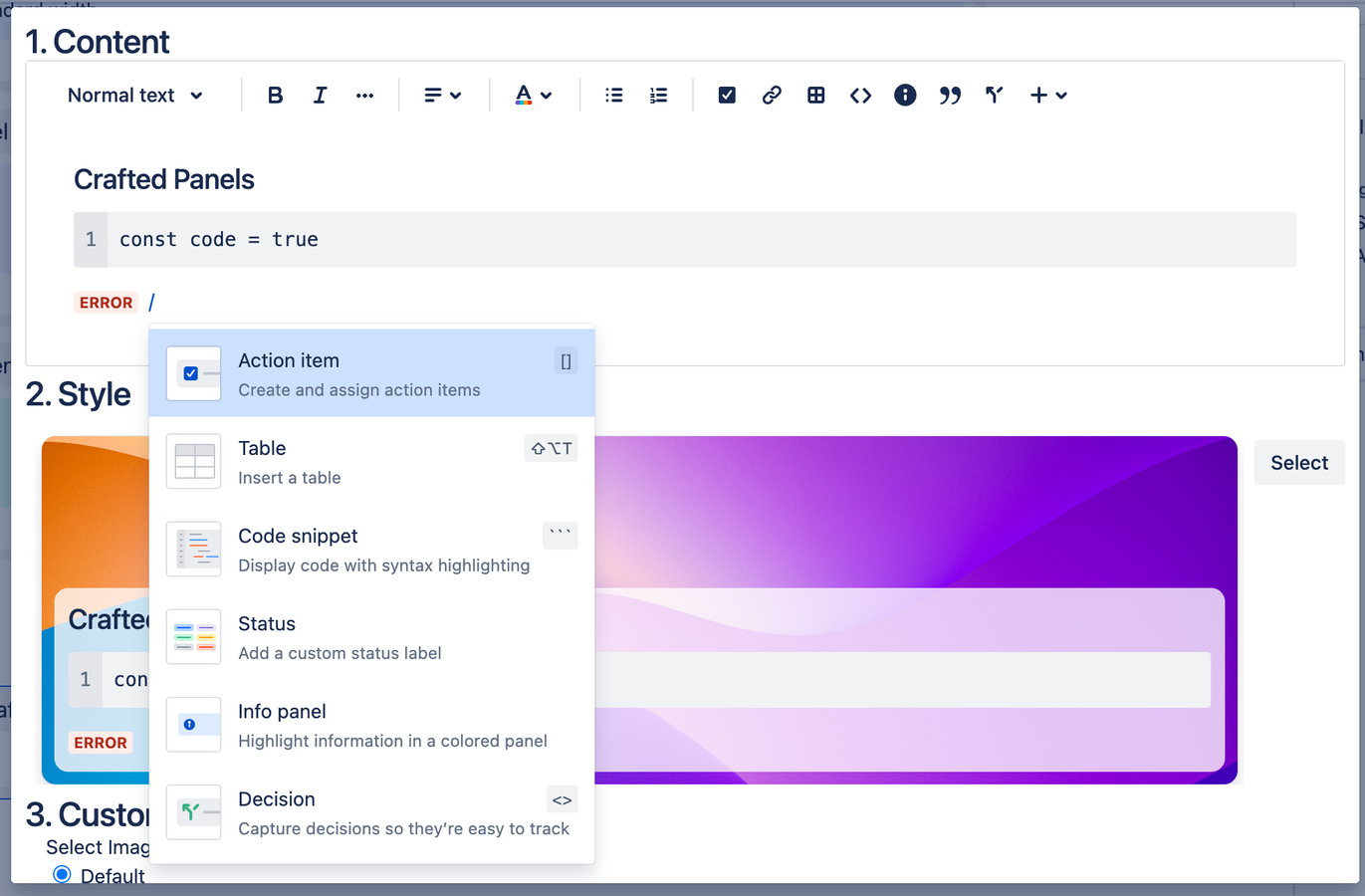 Edit with the familiar Atlassian editor