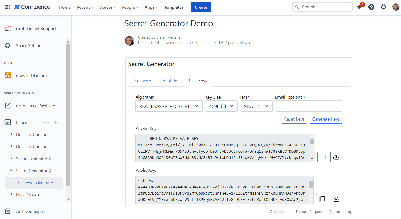 Secret Generator - SSH Key generation