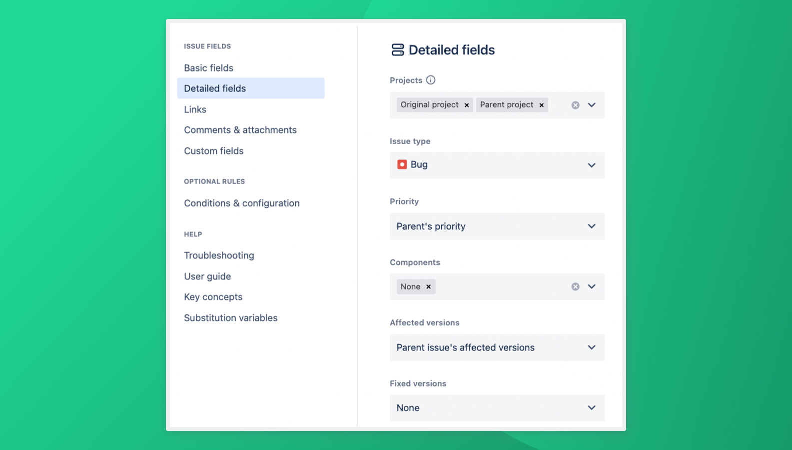 Automatically create or update issues and subtasks
