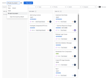 Switch between boards from the dropdown — this one groups every Epic across projects into columns by project, so cross-project epics are visible at a glance