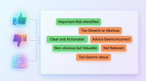 Review each insight with quick feedback. Helpful and poor examples, plus an optional reason, are passed into future generations to improve output quality.