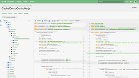 File side-by-side diff in light green theme