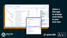 Your custom tree view builds based on your work item links, and you can switch the way your hierarchy is organised in just a few clicks, making it easy to focus on what you need to see.