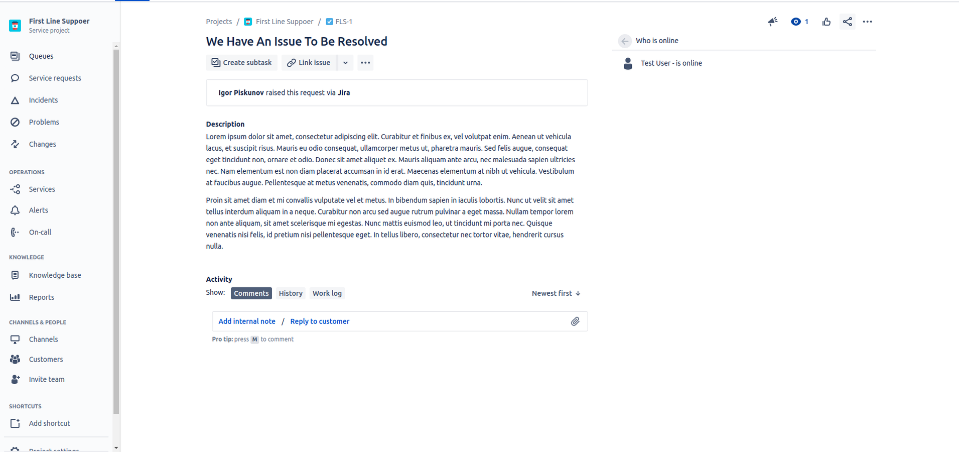 Display in Jira Service Management