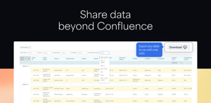 Export any interactive table to CSV with a single click, making it easy to share filtered, organized data with teammates and external stakeholders.