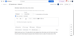 Dictated text added to the page right where you chose.