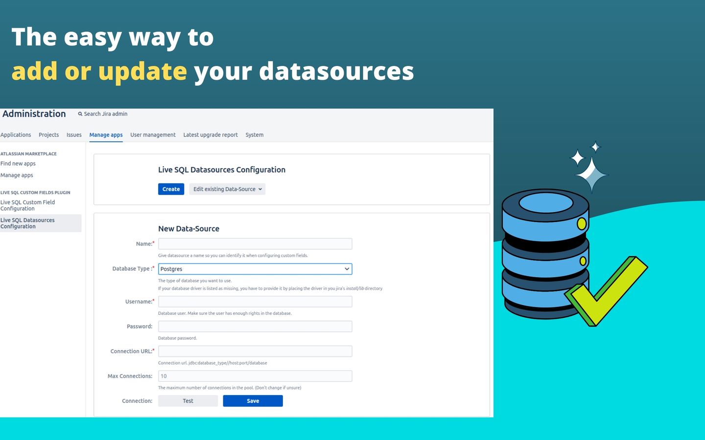 ADD and configure your datasaources easily
