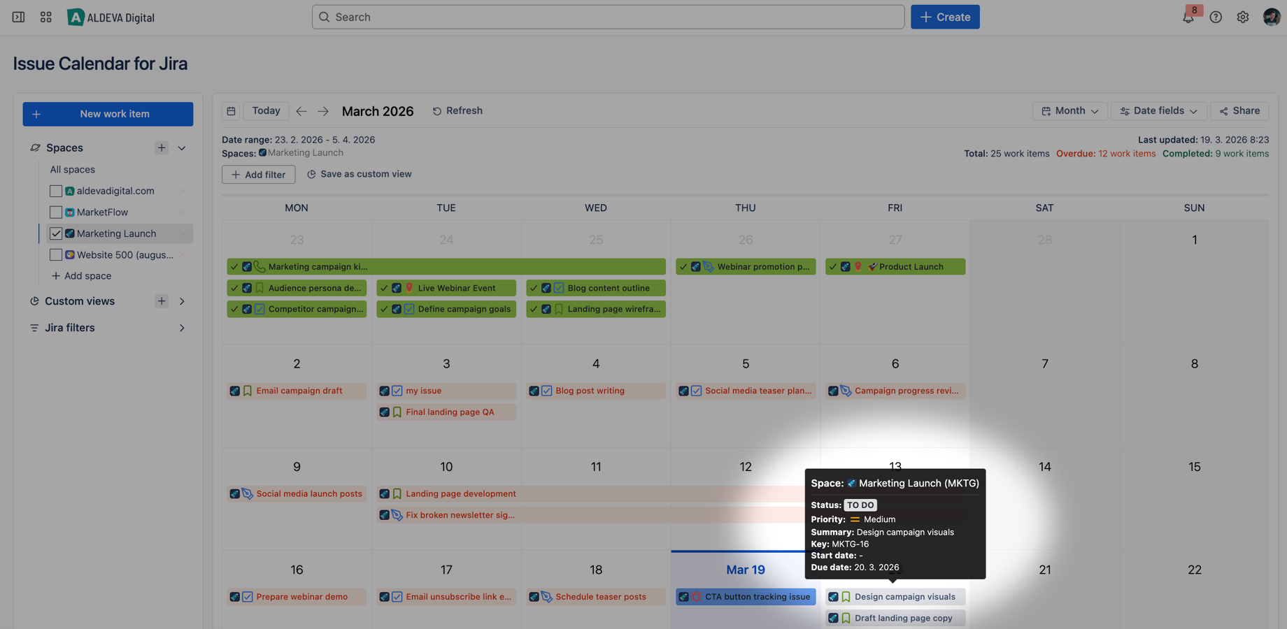Everything you need—right on the calendar