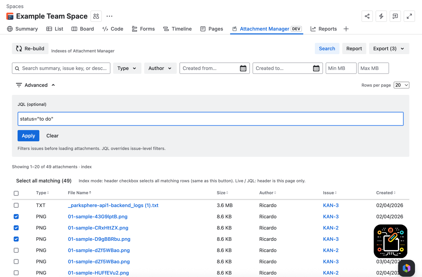 Apply different filters to search or type a JQL to do advanced search