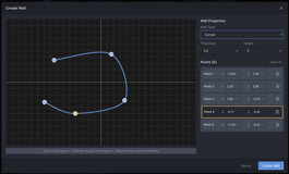 Create standard or curved wall with less effort