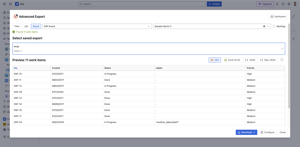 Quick export from board page, board backlog page or search work items page