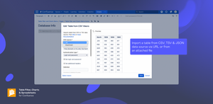 Connect CSV, TSV, or JSON as a table data source. The macro supports data input from a URL/API call or an attached file