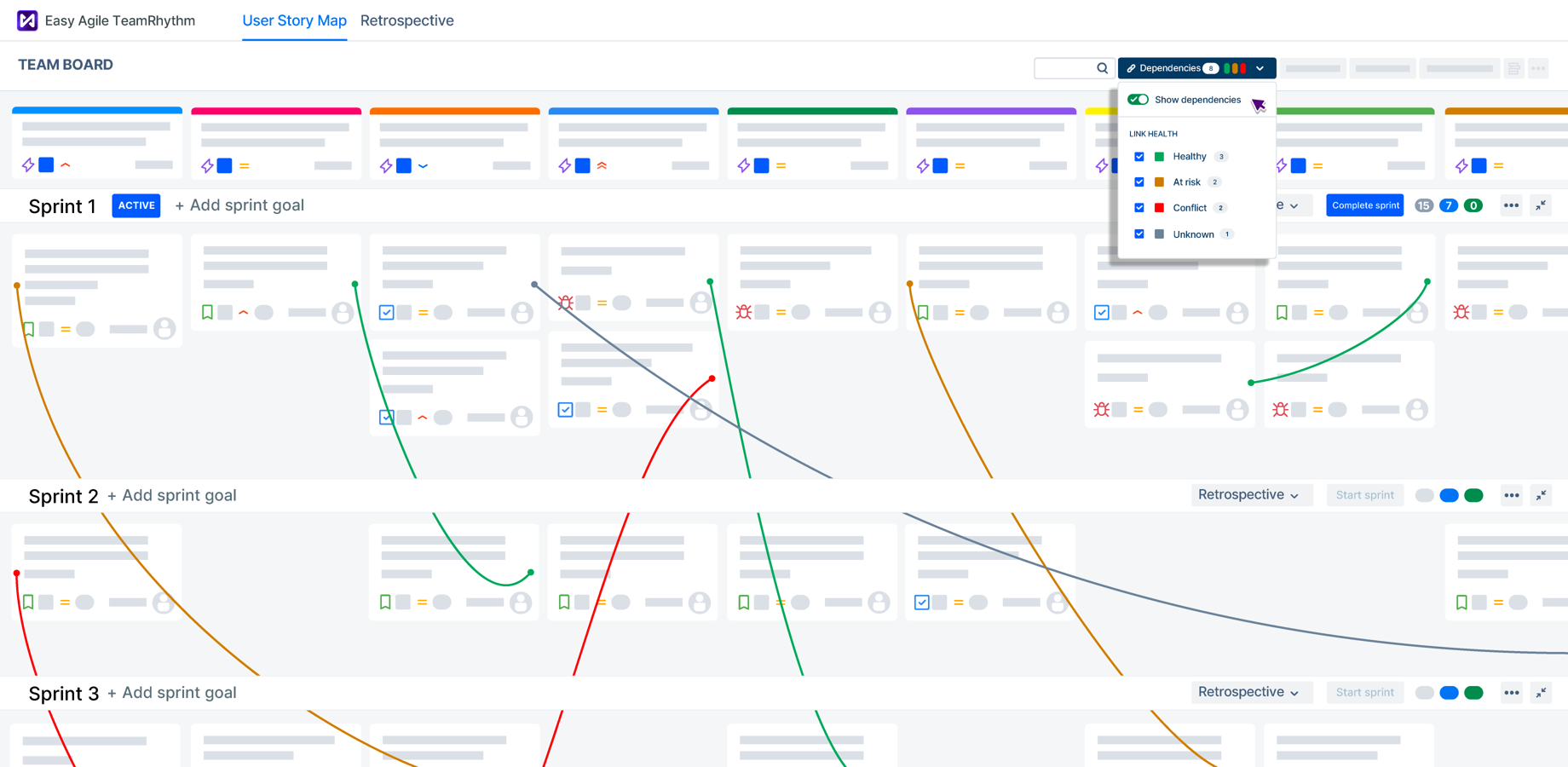 Supports user story mapping, backlog refinement, dependency visualization, and sprint or version planning with tight Jira integration, transforming the flat Jira backlog into a meaningful picture of work.