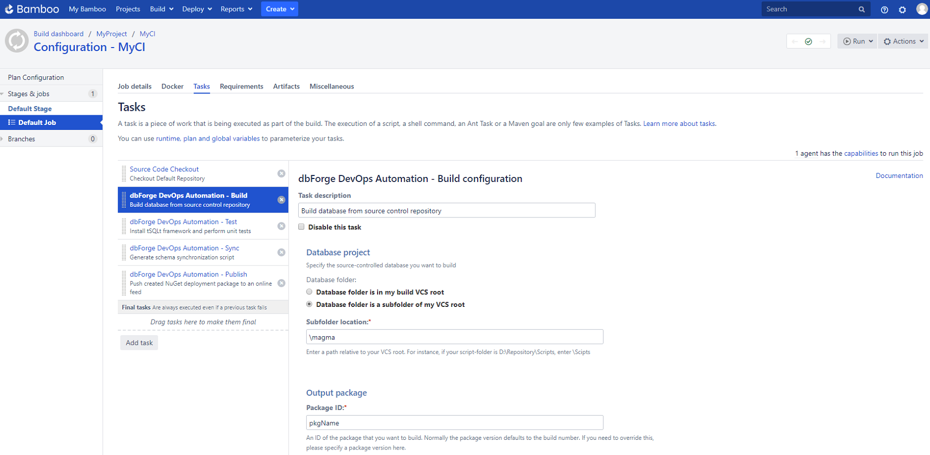 Build, test and sync databases