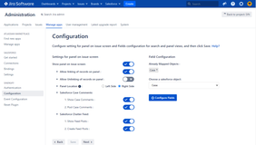 Configuration screen to configure Salesforce object and layout details