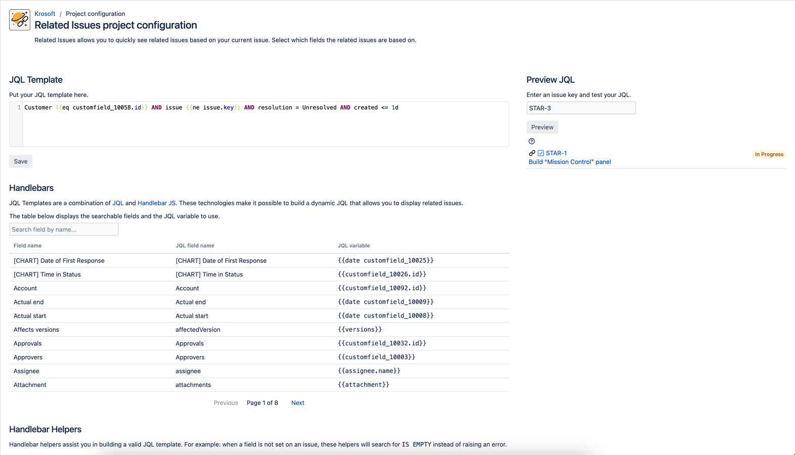 project configuration