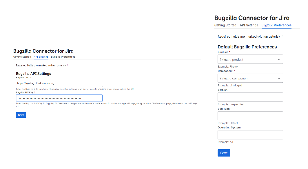 Bugzilla configuration in Jira.