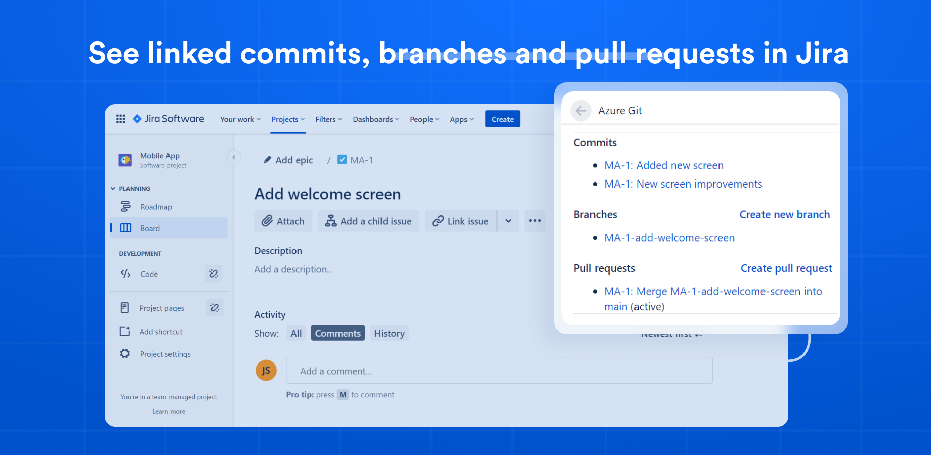 Integrate Azure Git with Jira