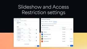 It includes Advanced Permissions for more control around who can view and edit dashboards, as well as Global Access Restriction which lets admins choose which users and groups will be able to access app functionality.