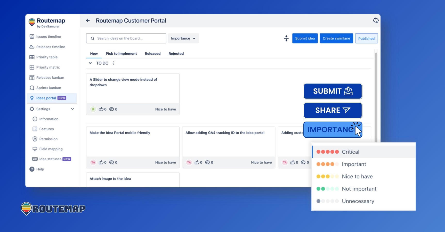Collect ideas & suggestions with the Ideas Portal