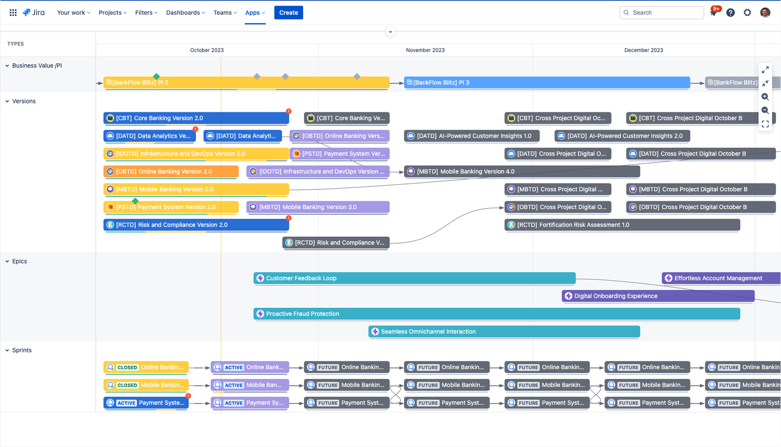 Flexible taxonomy of interdependent releases for various use cases. Board and List views to manage workflow of releases. Roadmap and Calendar views to manage release on timeline with intermediate milestones.