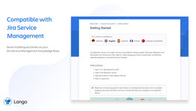 Translate and serve multilingual articles on your Jira Service Management Knowledge Base.