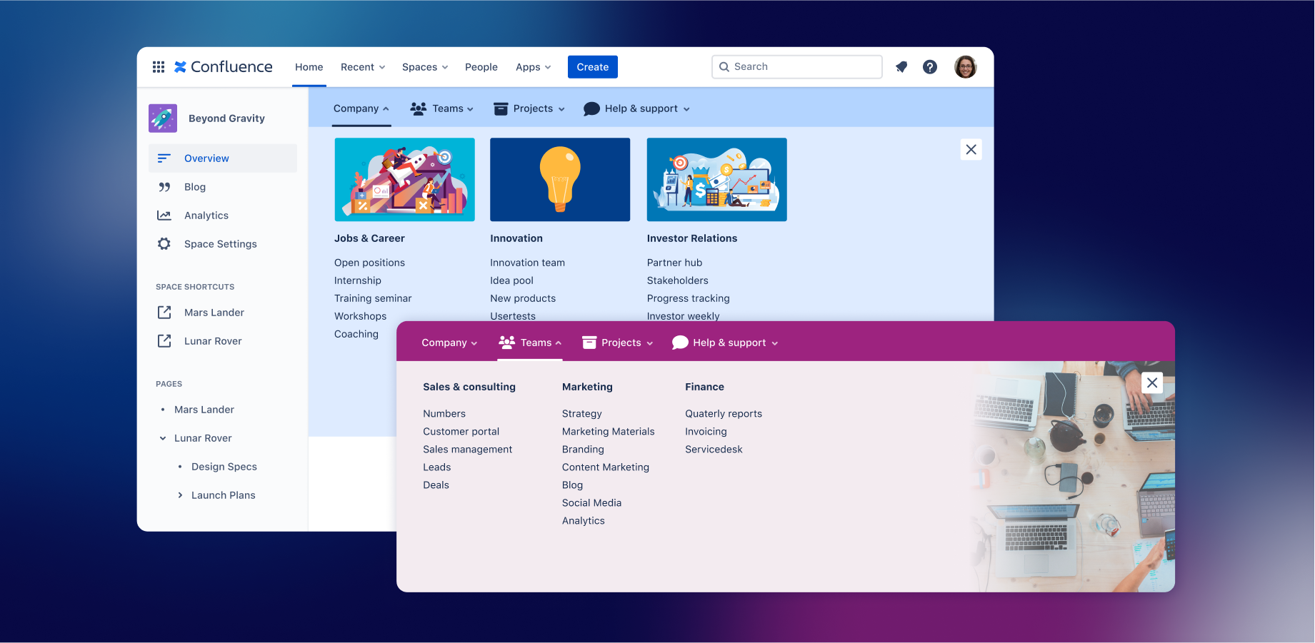 Navigation Menus for Confluence (quick & easy orientation) | Atlassian ...
