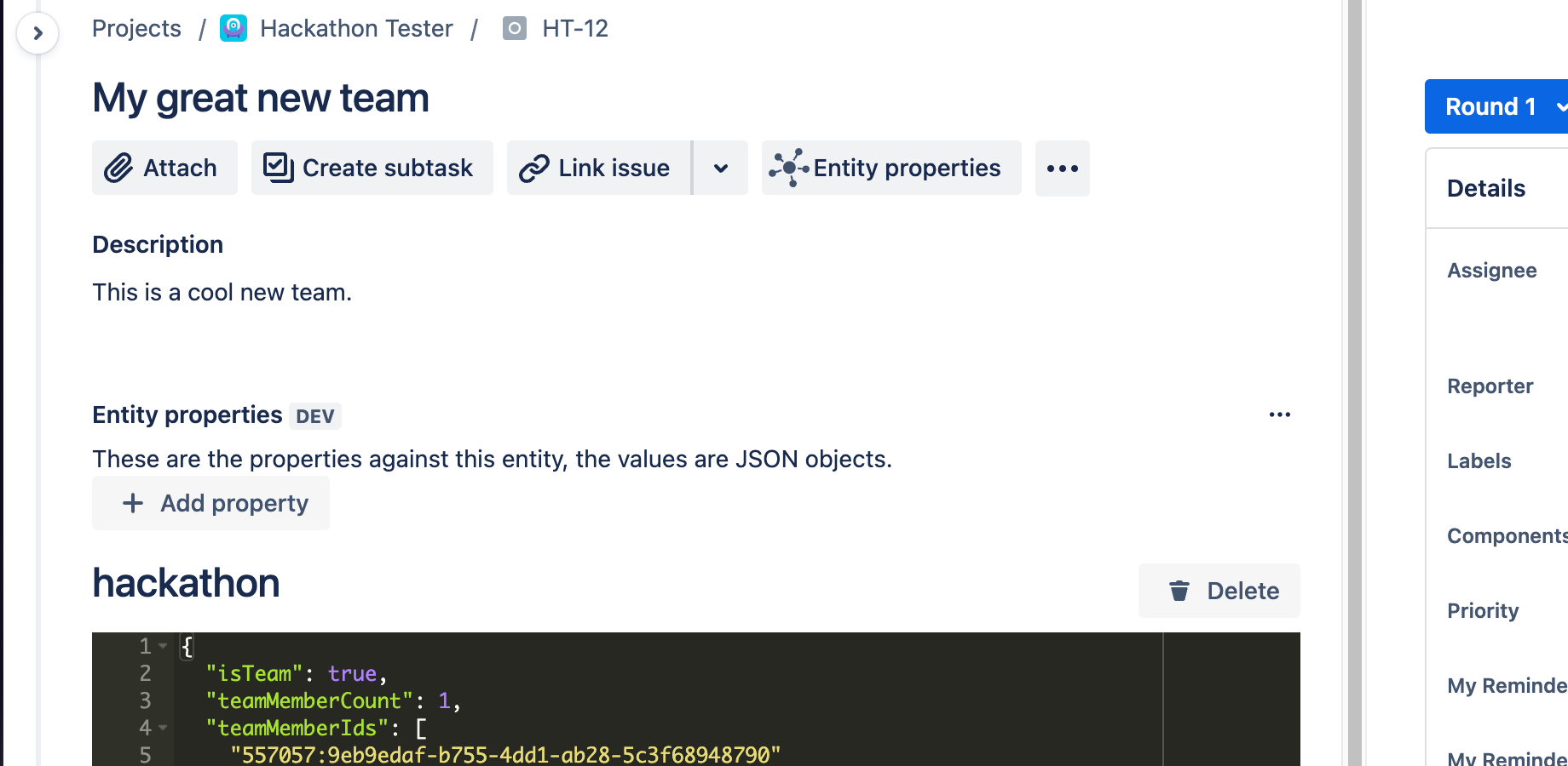 Seeing the ability to Add new properties to Entities in Jira.