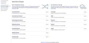 Delegate project administration intelligently with two powerful modes: Guided Path and Self-Service
