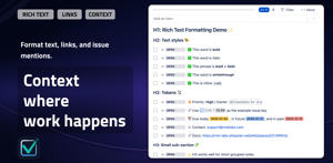 Rich text, links, and Jira issue references add the context teams need directly inside checklist items.
