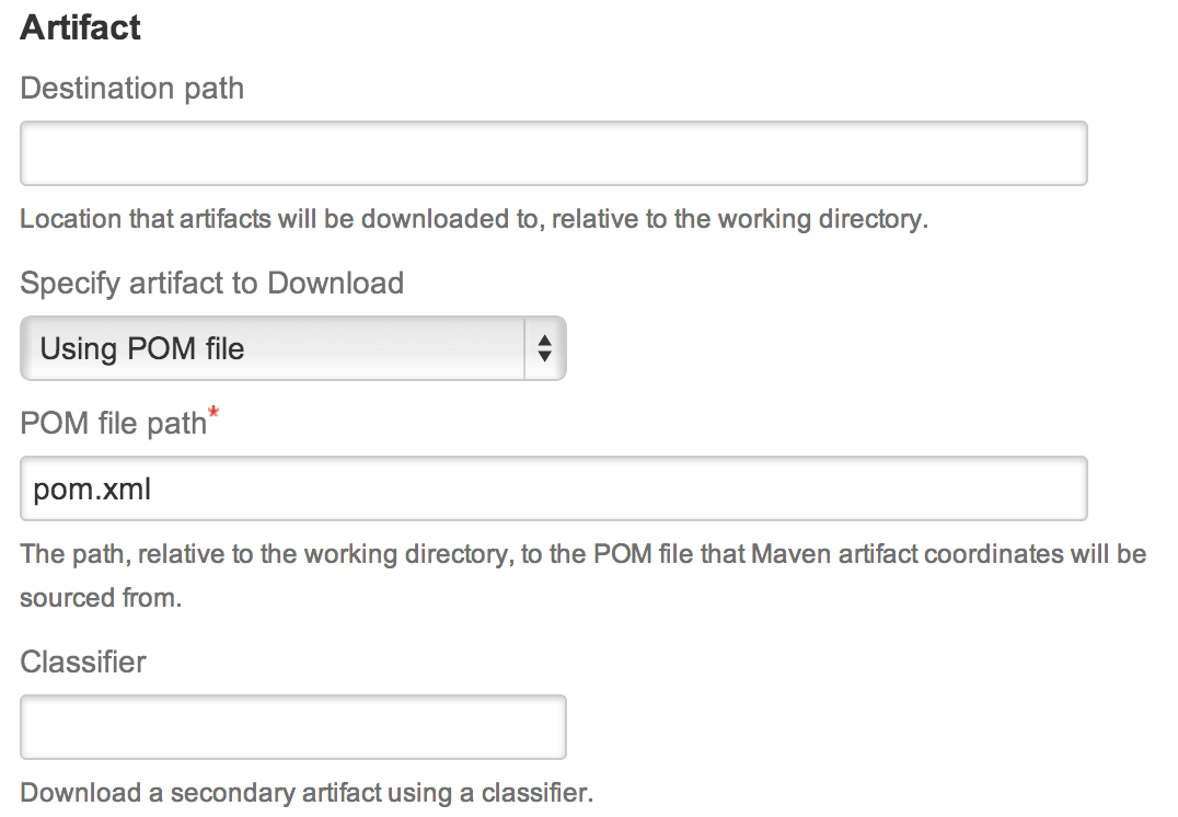 Simple download configuration using a released POM