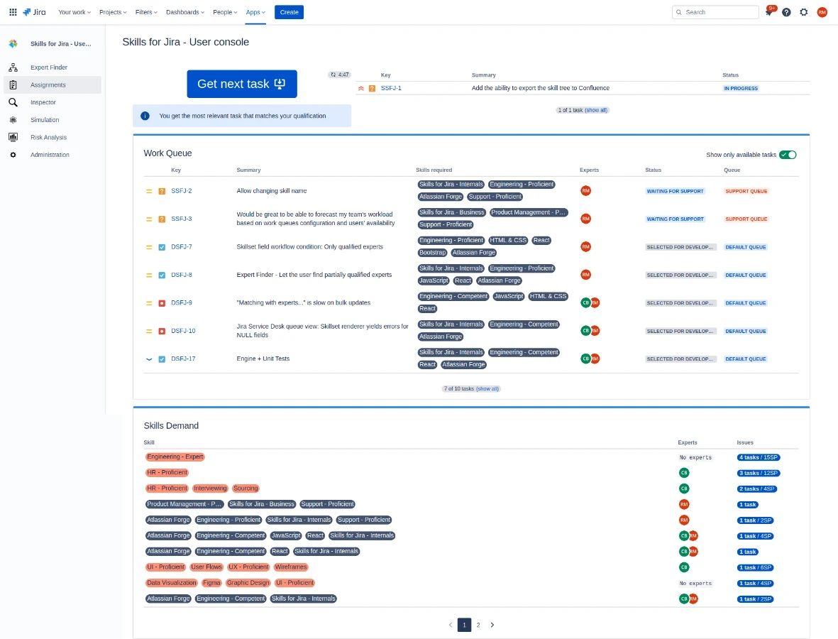 Self service Assignments help you replace your work distribution process with a single button, eliminating overhead and subjectivity and making sure team is never idle and is always focused on the most important work.