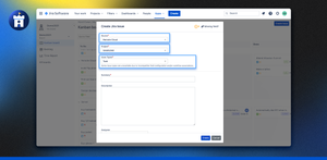 Provide source, project, and issue type, and you will create a new issue in a particular project in remote Jira.