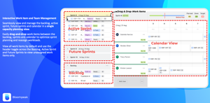View and manage the backlog, active sprint and future sprints in a single capacity planning view
Filter or view work items with assignees
Drag-and-drop work items between the backlog, active sprint and future sprints