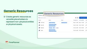 Create Generic Resources to represent non-physical entities or physical assets.