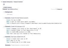 Create requirements as feature files via Gherkin editor.