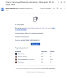 See when participants finish estimating with email progress summaries, participant-by-participant status, deadline context, and a direct link back to the game so async planning poker keeps moving.