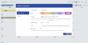 Embed Google, Outlook or other iCalendar calendars in addition to other sources. iCalendar sources can be configured via URL or uploaded as files.