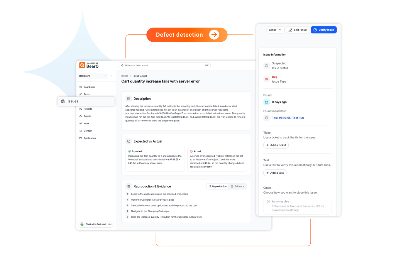 BearQ explores your application the way a user would: discovering how workflows connect, where behavior deviates from expectations, and what happens on the edges.
