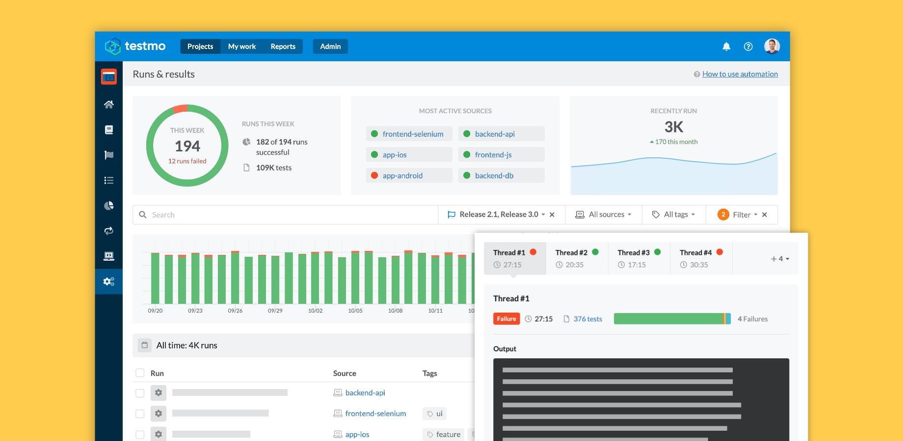 Submit & report test automation results from your CI pipeline with any test automation tool.