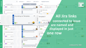 All Jira links connected to issue are named and displayed in just one row