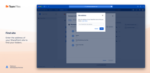 Option to enter the address of your SharePoint site to find your folders