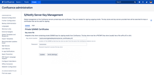 A server key store can be configured to add a signature to all outgoing emails