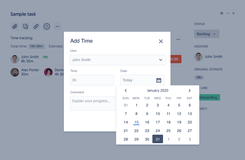 You can track time using the timer or log time manually.
